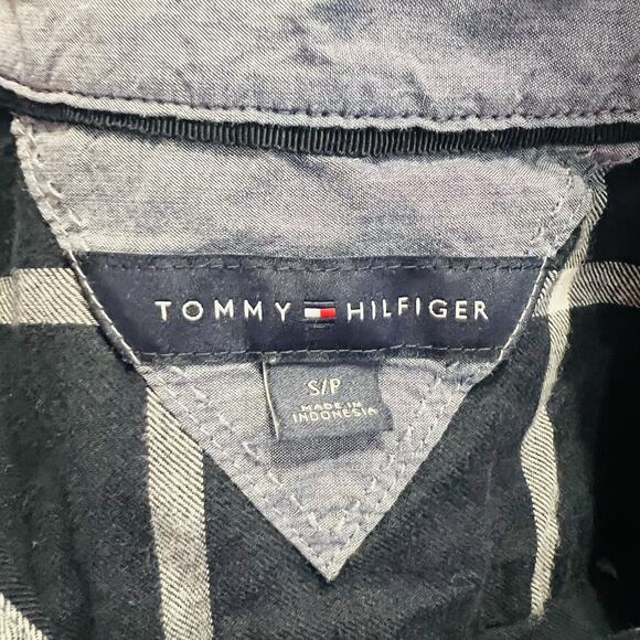 Tommy Hilfiger Windowpane 1/2 Button Down Flannel Shirt - Size Small (A0128) - Picture 6 of 6